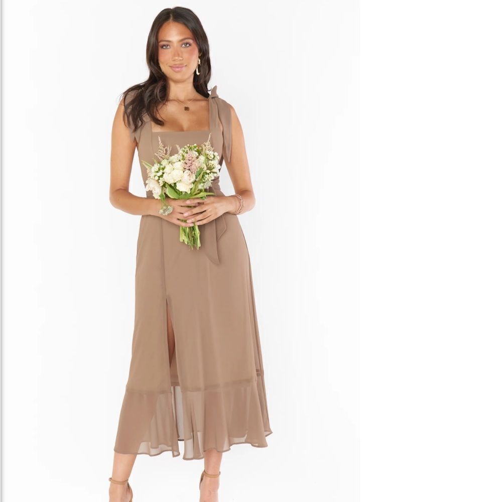 NWT Show Me Your MuMu Claire Dune Chiffon Midi Dress - Picture 6 of 12